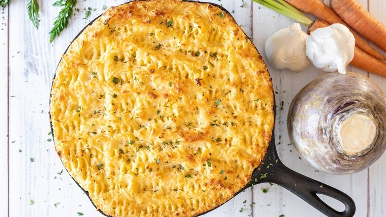 shepherd's pie in frying pan