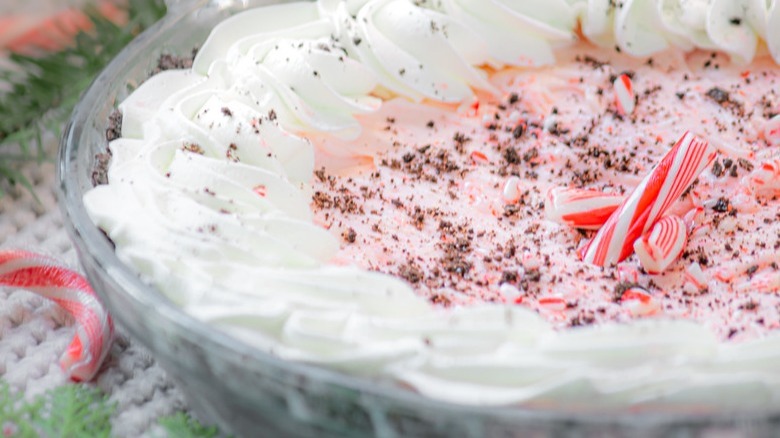 pie with broken candy canes