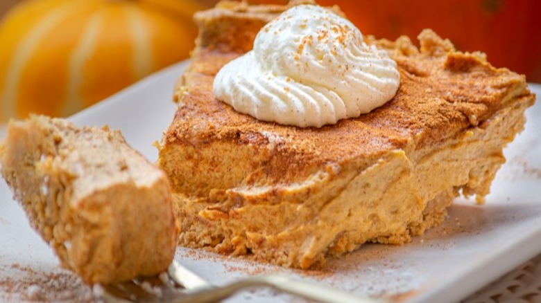 slice of pumpkin cream pie 