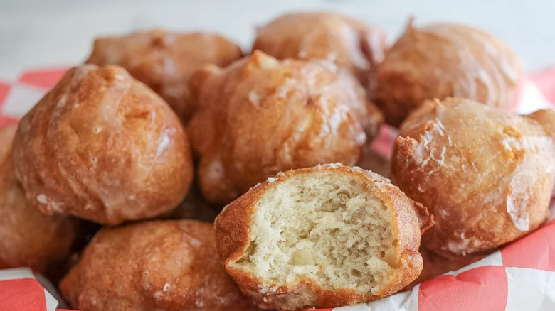 close up of apple fritters