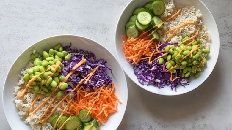 Deconstructed sushi bowls