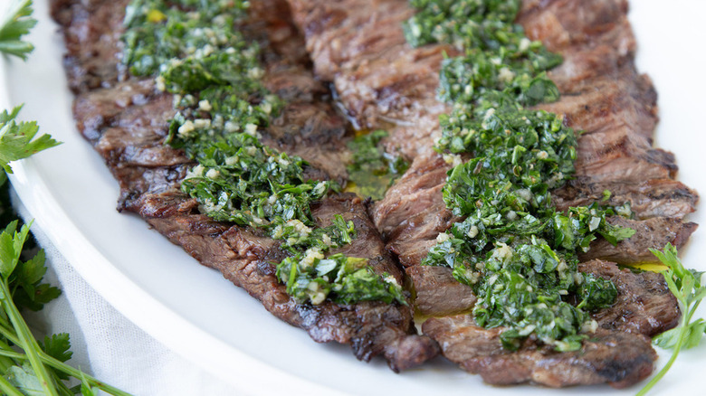 grilled steak with chimichurri