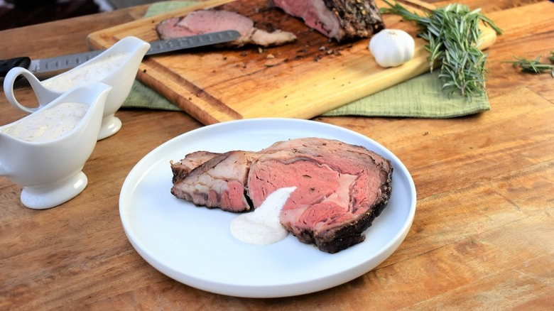 prime rib with white sauce