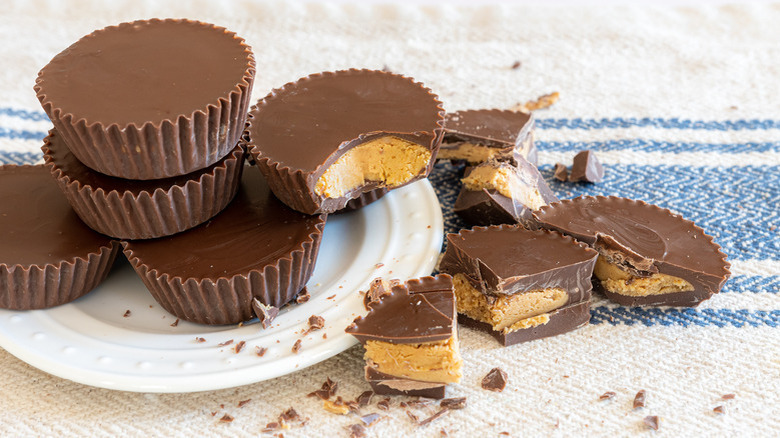 Peanut butter cups on plate