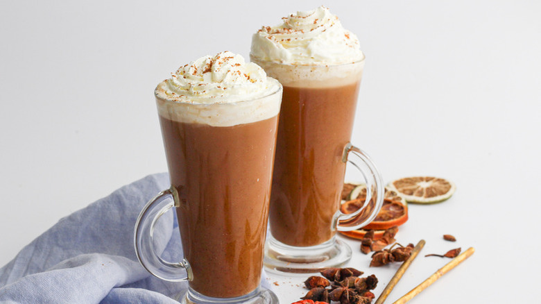 Whipped cream topped coffee drinks