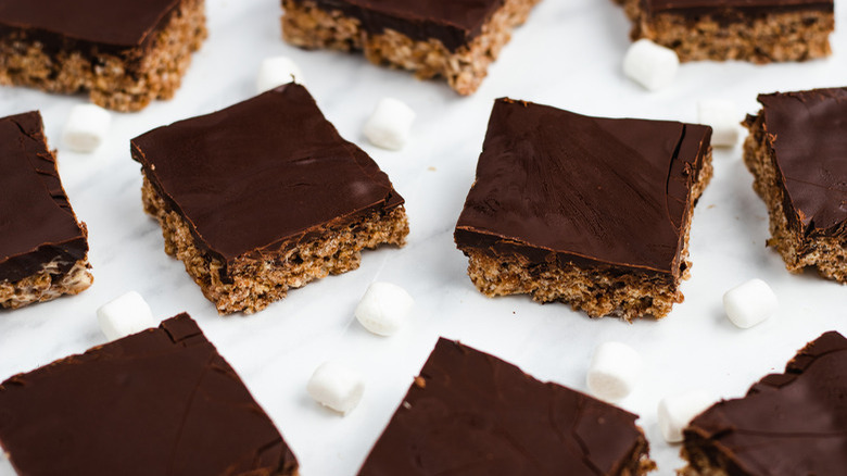 Chocolate-topped Cocoa Krispie bars