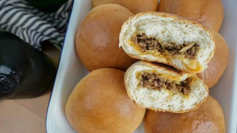 rolls with cabbage meat filling