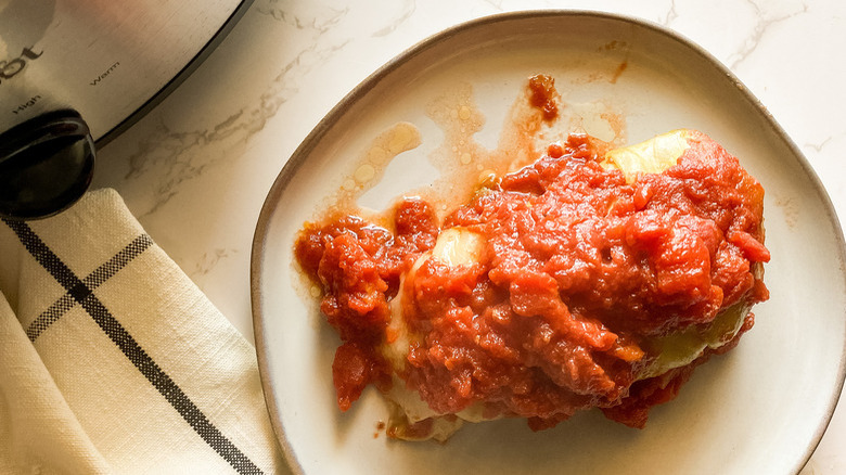 cabbage roll with tomato sauce