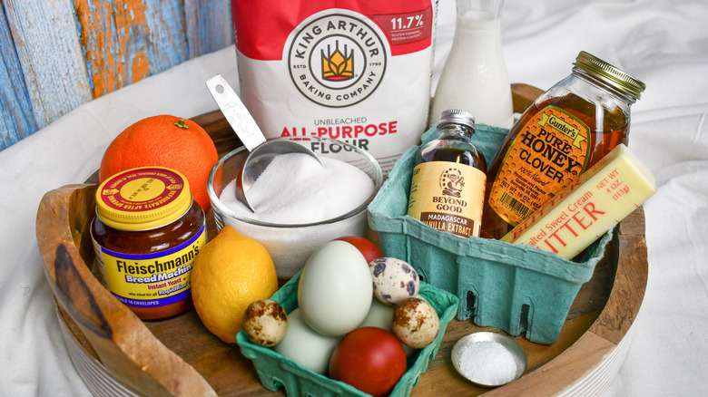 Easter Bread ingredients