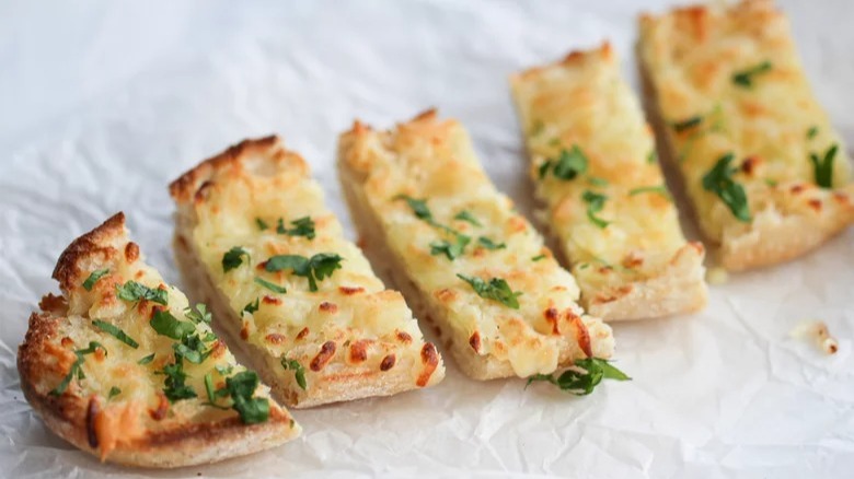 sliced cheesy ciabatta garlic bread