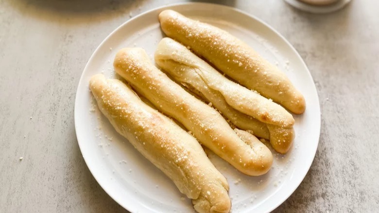 breadsticks on plate