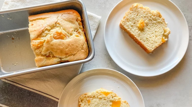 sliced peach bread