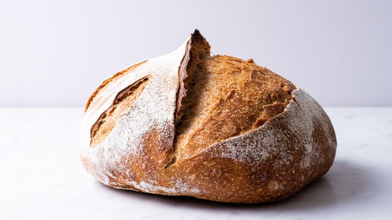 loaf of rustic sourdough bread