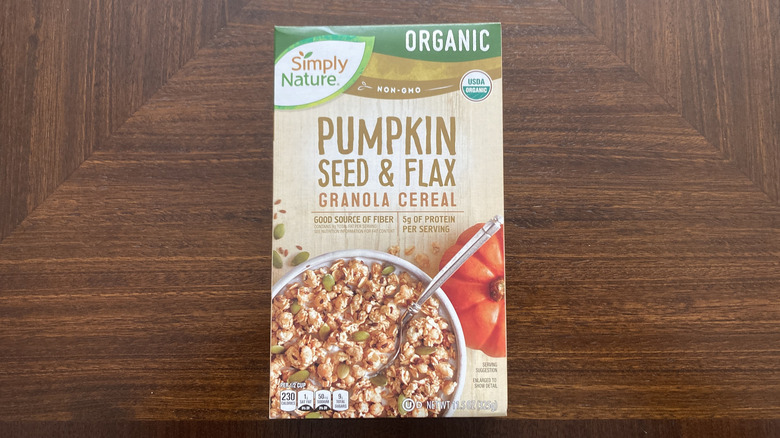 A box of Simply Nature Organic Granola is shown.