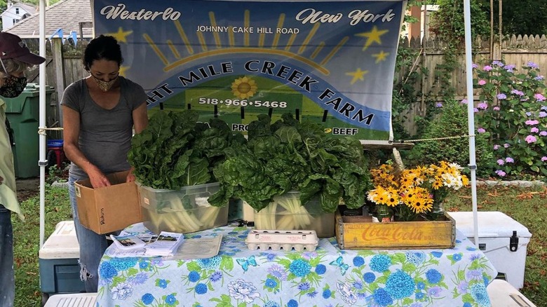 Eight Mile Creek Farm farmer's market stall