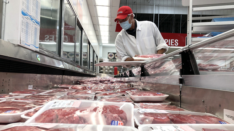 Costco meat display case