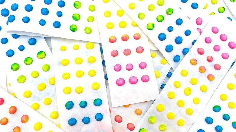 Strips of candy buttons
