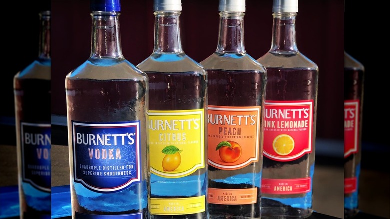 bottles of Burnett's vodka