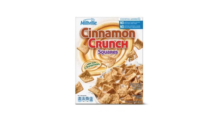 box of Cinnamon Crunch Squares cereal