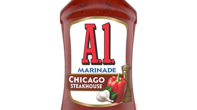 plastic bottle of steak marinade