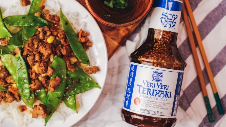 bottle of teriyaki marinade