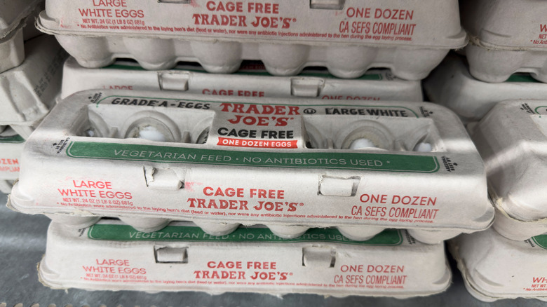 Cartons of Trader Joe's eggs