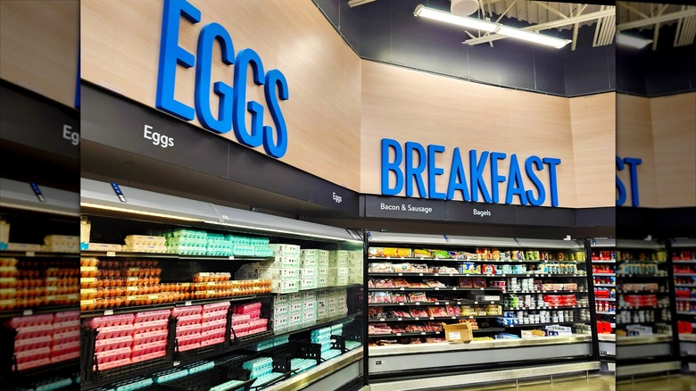 egg aisle inside Walmart