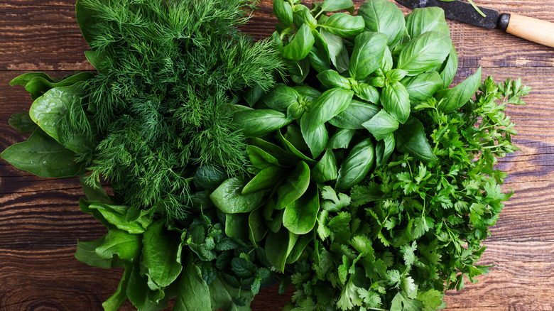 Various fresh herbs