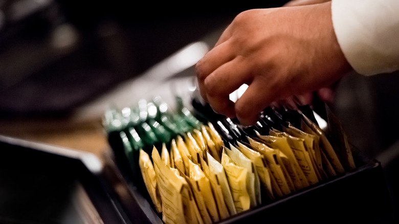 hotel buffet tea bag selection