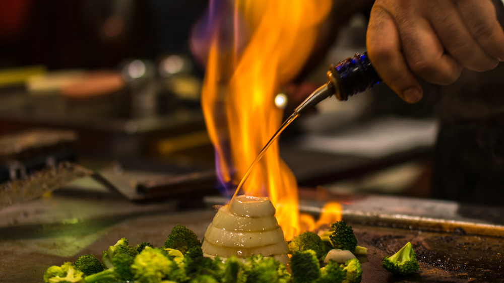 Volcano onion at hibachi restaurant