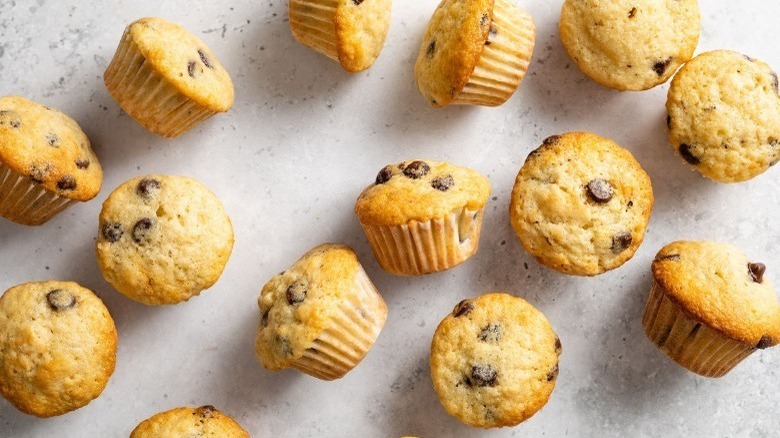 Miniature chocolate chip muffins