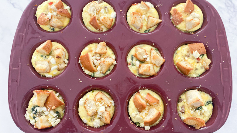 Egg casserole in muffin pan