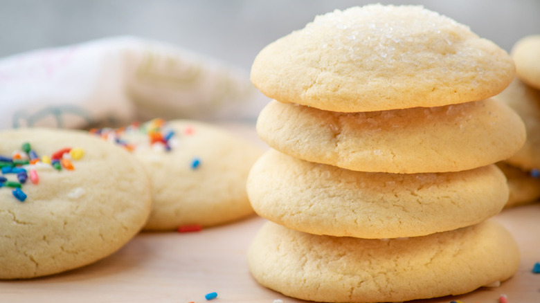 Stack of puffed sugar cookies