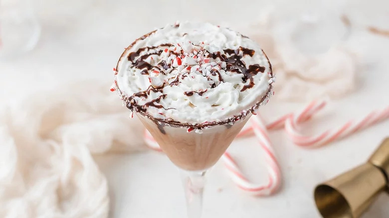 A chocolate peppermint martini