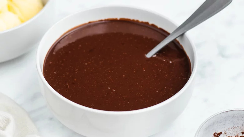 A bowl of chocolate gravy