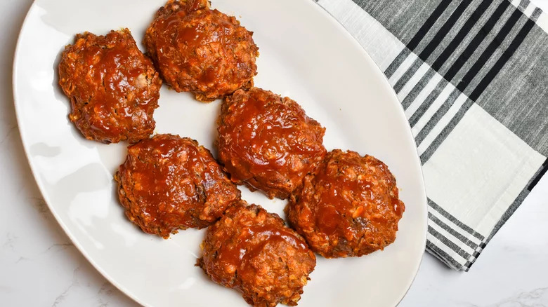 Pieces of meatloaf in a plate