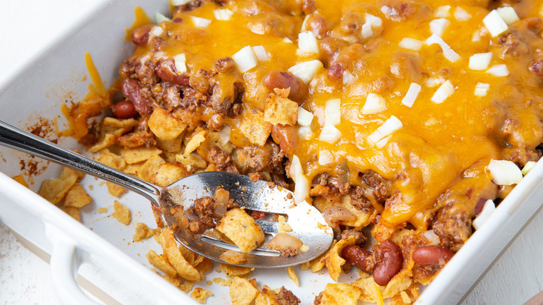 Corn chip casserole with cheese