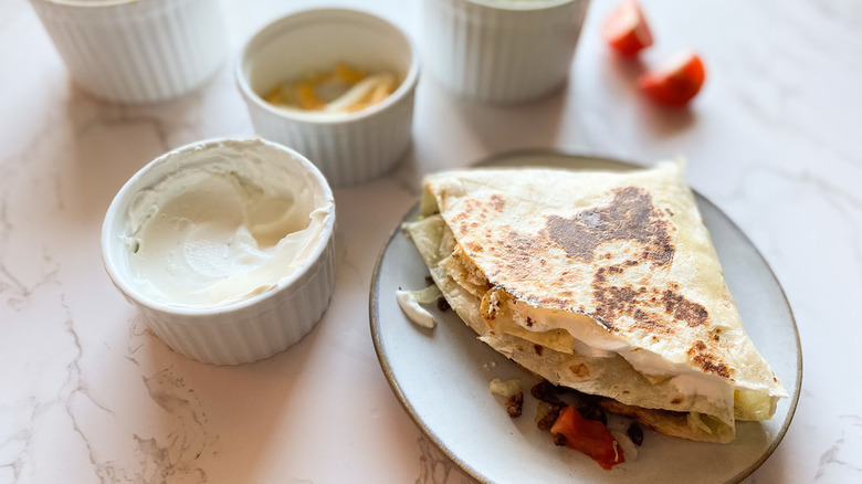 Tortilla wrap with sour cream