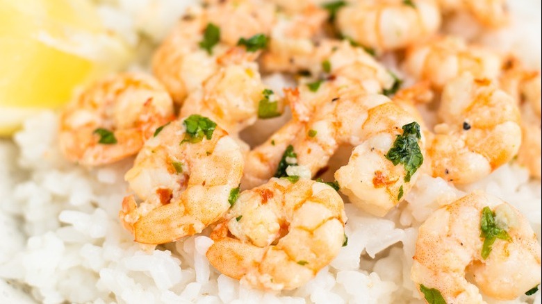 shrimp with parsley and rice