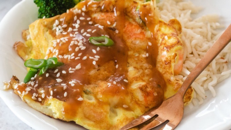 egg foo young with rice