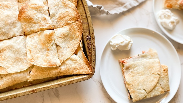 quesadillas on pan and plate