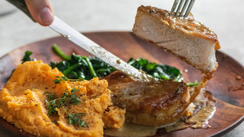 pork chop and sweet potatoes