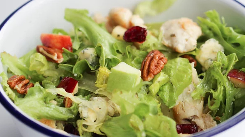 pecans, chicken, diced apple salad