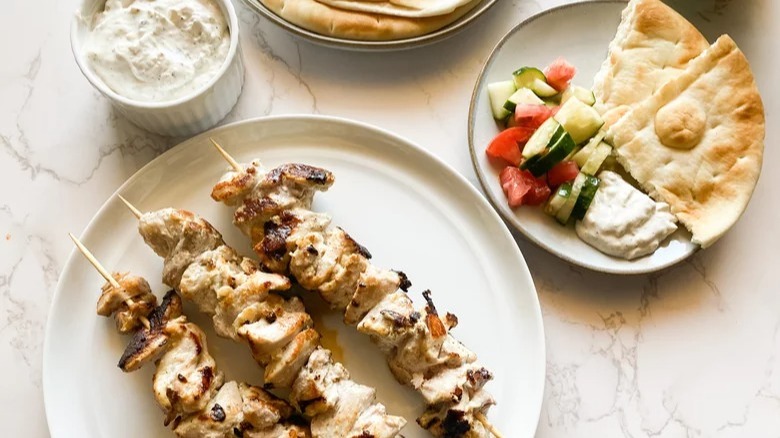 Greek Chicken Souvlaki skewers