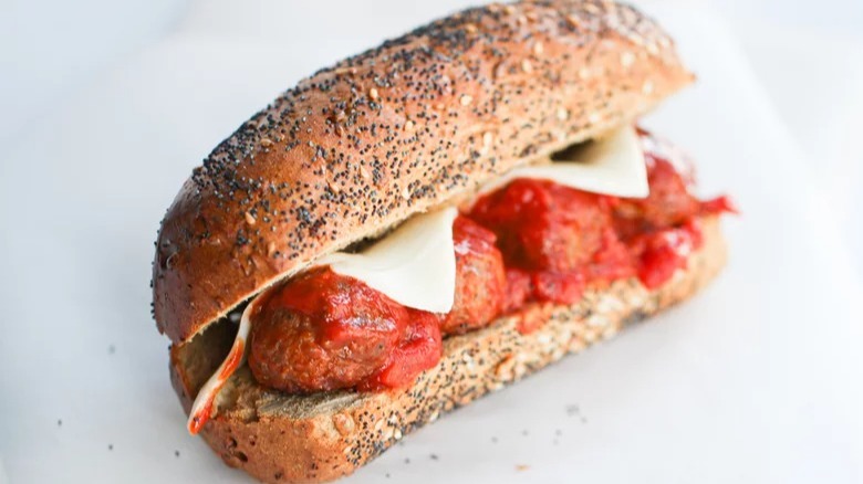 Meatball Marinara Sub with cheese