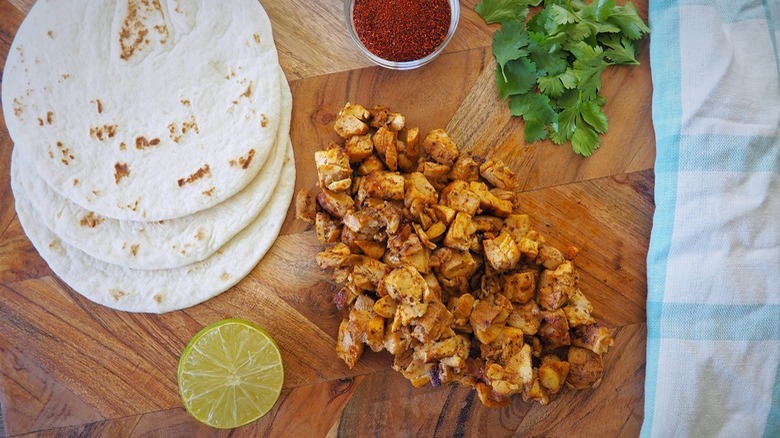 Chipotle Chicken and flour tortillas