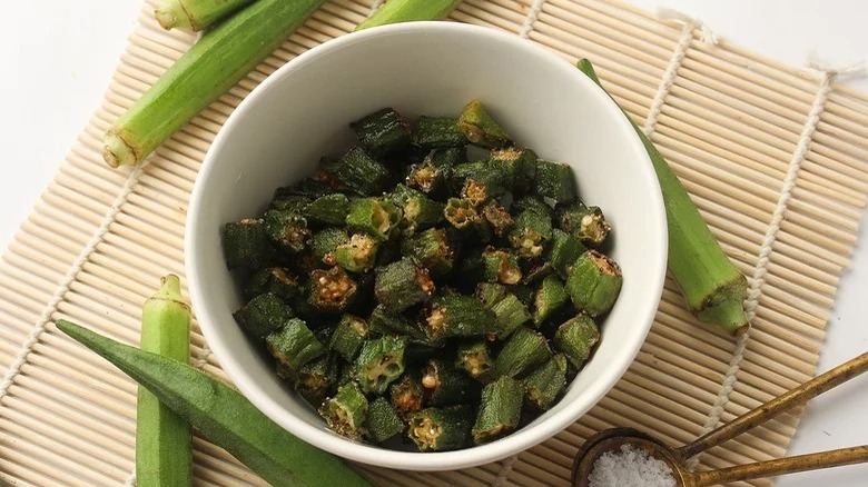 bowl of crispy fried okra