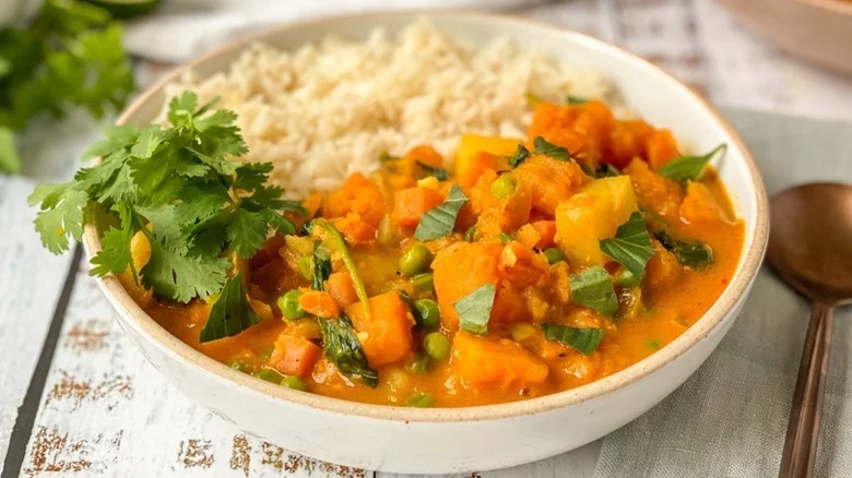 bowl of Instant Pot Butternut Squash Curry