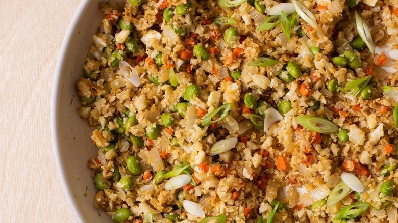 bowl of vegetable fried cauliflower rice