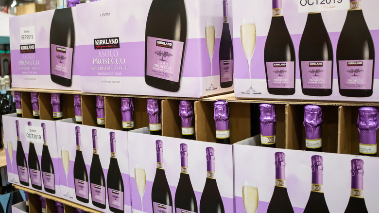 boxes of Kirkland Asolo Prosecco sparkling wine